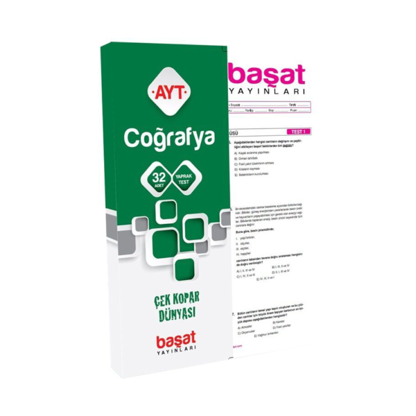 AYT Coğrafya 32 Adet Yaprak Test Çek Kopar Dünyası